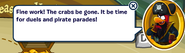 Rockhopper congratulating the player for defeating all the Pirate Crabs (2)