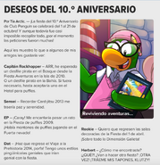 Tía Arctic hizo una entrevista en las Noticias de Club Penguin