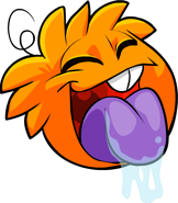 Orange PuffleLicking.png (49 KB) An Orange Puffle licking