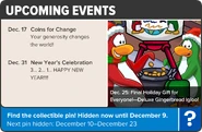 Issue #528 of the Club Penguin Times confirming the final holiday gift