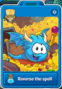 The Blue Dragon Puffle's Player Card.