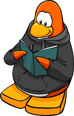 Black hoodie club penguin on sale