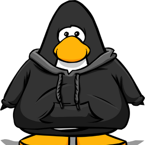 Black hoodie club penguin clearance