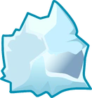 A snowball from a Frost Bite that hits a penguin