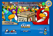 The login screen for the party