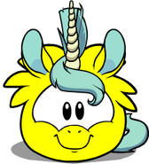 Puffle Unicornio Amarillo en el Juego