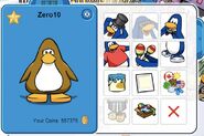 The removed Club Penguin player card. It was removed because it was full of bugs