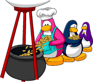 As seen in issue 165 of the Club Penguin Times, along with the Chef Hat