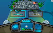 A clear picture of the giant squid at the Aqua Grabber title screen