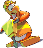 As seen in issue 420 of the Club Penguin Times, along with the Safety Vest