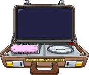 An empty screen with some Pink Puffle fur