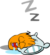 An Orange Puffle's sleeping animation