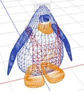 The Animated 3D Penguin wearing the Chef Hat and the Pizza Apron.