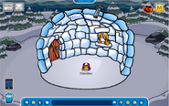 An example of an igloo with the storm behind it at the Halloween Party 2010