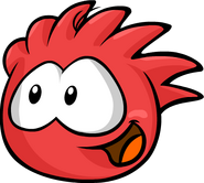Red Puffle Playful