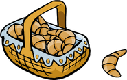 A basket of croissants