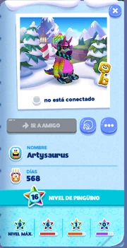 Tarjeta de jugador de Artysaurus.