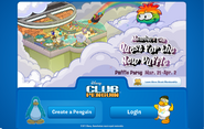 The Rainbow Puffle being confirmed on a Log-in Screen