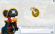 Rockhopper's first dialogue upon logging in to the game.