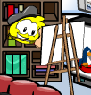 A Yellow Puffle new look when painting.