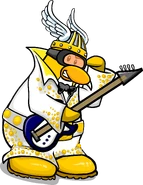 As seen in issue 204 of the Club Penguin Times, along with the Winged Viking Helmet, Ski Goggles, Black Bowtie, Supernova Suit, and Yellow Rubber Boots