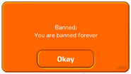 The current banned forever notice