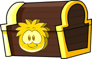 The Treasure Chest your Gold Puffle opens to get the exclusive gold items