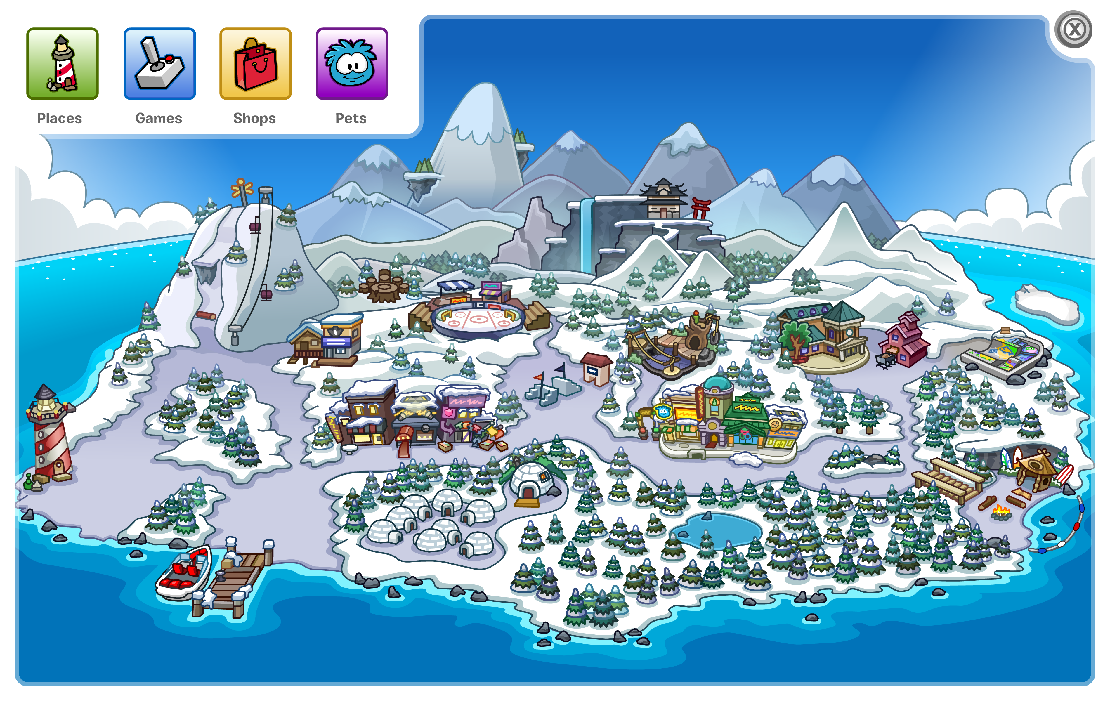 Map of Club Penguin | Club Penguin Wiki | Fandom