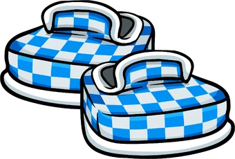 blue checkered shoes