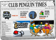 The cover of issue #232 of the Club Penguin Times.