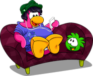 As seen in issue 234 of the Club Penguin Times, along with the Green Cap, Knotted Recycle T-Shirt, and MP3000