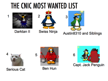 The official Top 6 Most Wanted List.
