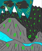 Hackzon Valley A valley entirely covered in binary.