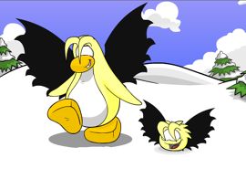 Lightpenguin taking his puffle out for a stroll.
