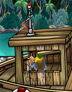 The boat he made in carpentry.