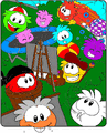 A party that Fudd once attended. Some have thought that the yellow puffle is Director Benny, but that is very unlikely...