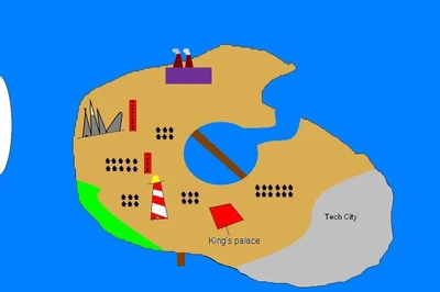 A highly detailed map of the island. NOTE: Not drawn to scale.