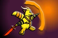 Metalfighter.png (233 KB) Metalmanager in his fighting costume, wielding a Fire Sword.