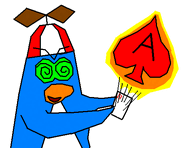 "HAHAHAHAHA!!!11!! I GotSZ SpAAdEZs!!!!1!11! LOLZ!11!!!!11!"(Don't play Card-Jitsu with Explorer.)