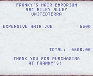 The reason why he gets free coupons at Franky's Hair Emporium.