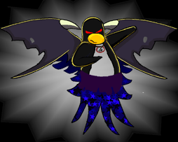 The evil penguin responsible for the Great Darktonian Pie War. This is his clone; Darktan II.