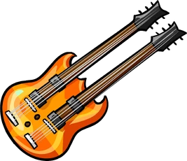 Orange Double Necked Guitar