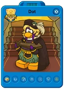 Dot’s Player Card on her visit during Medieval Party 2025