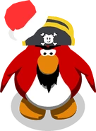 Rockhopper's in-game sprite during the Holiday Party 2024