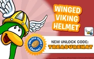Promo Code graphic for the Winged Helmet