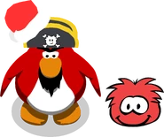 Rockhopper's in-game sprite during the Holiday Party 2023