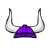 Neon Purple Viking Helmet