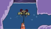 A player attempting to catch the red mullet.
