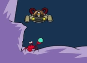 The crab giving a player the emerald.