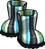 Blue Striped Rubber Boots